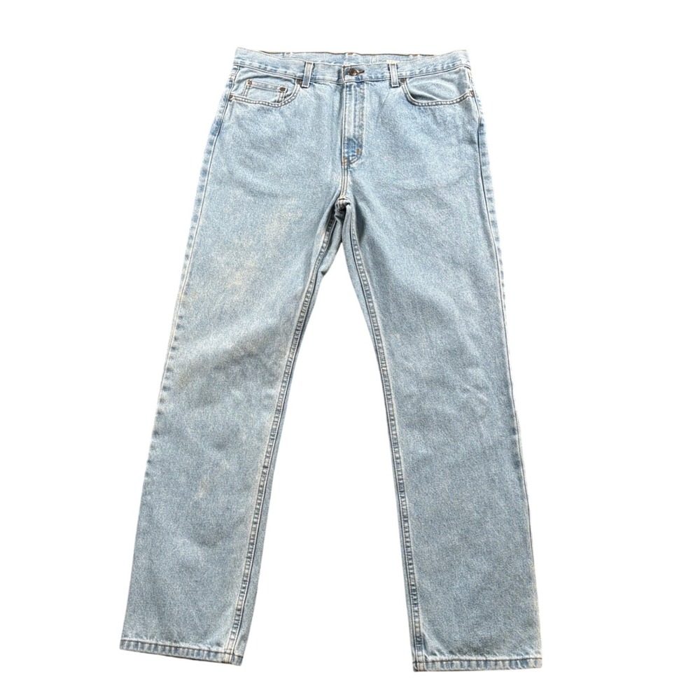 George Regular Fit Jeans Men 36x32.5 (Tag 36x34) Light Blue Denim Grunge Grandpa
